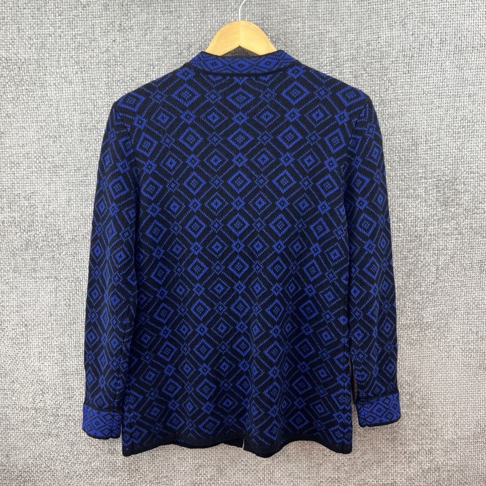 Nomadic Traders Blue Black Knit Button Cotton Ble… - image 5